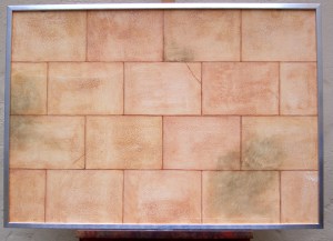 Bild / Steinwand auf Holz